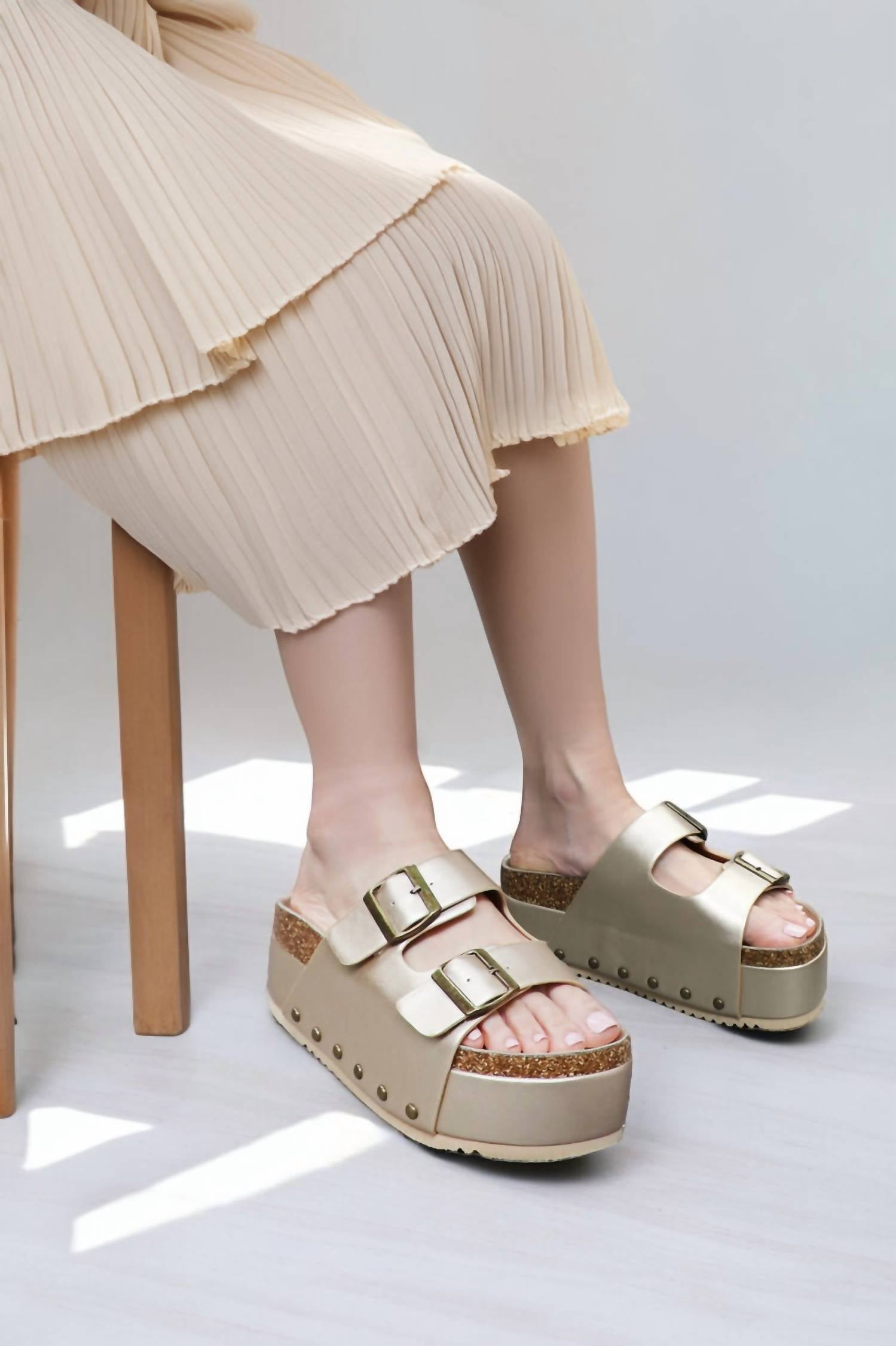 Ccocci - Women's Maddie Double Buckle Platform Sandals