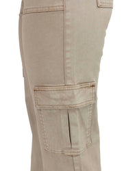 Grace and Lace Women's Sueded Twill Cargo Pants in khaki - women's pants - detail view
