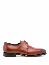 Salvatore Ferragamo Men's Leather Lace Up Derby Shoes in brown 1 - men's shoe