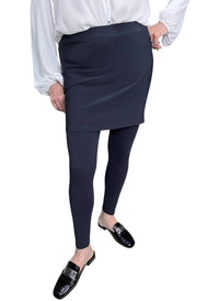 BALI Skeggings Leggings With Built In Skirt in skit in navy - women's pants