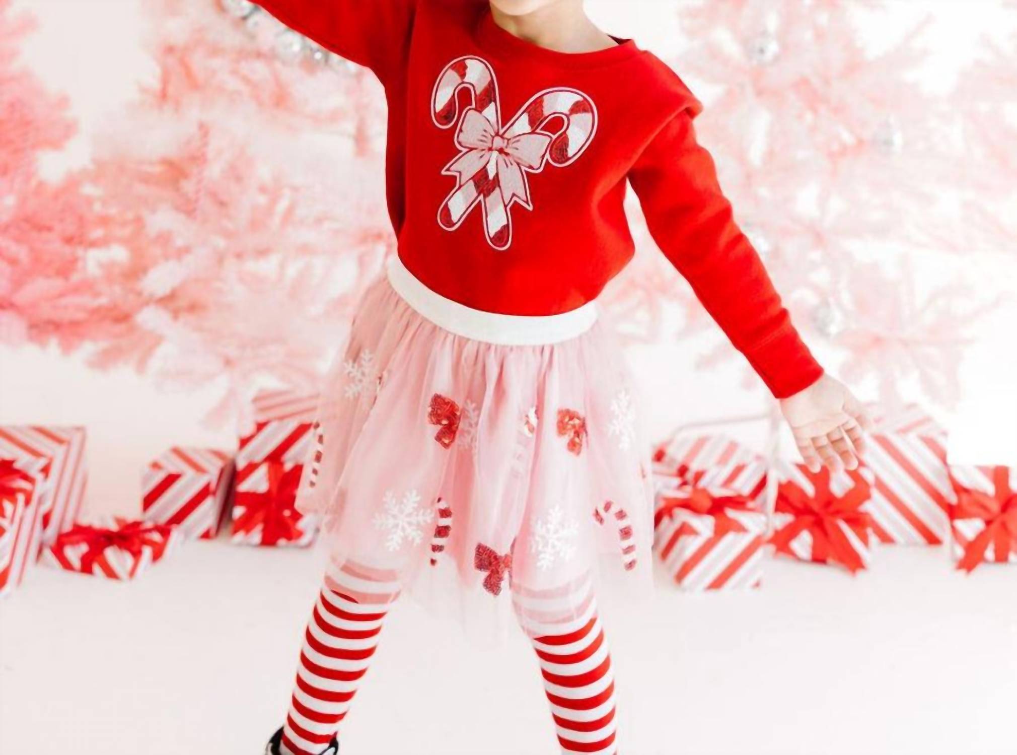 SWEET wink Candy Cane Patch Sweatshirt in red - kids' shirt