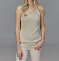 Charlie B - V-neck Lurex Thread Cami Top