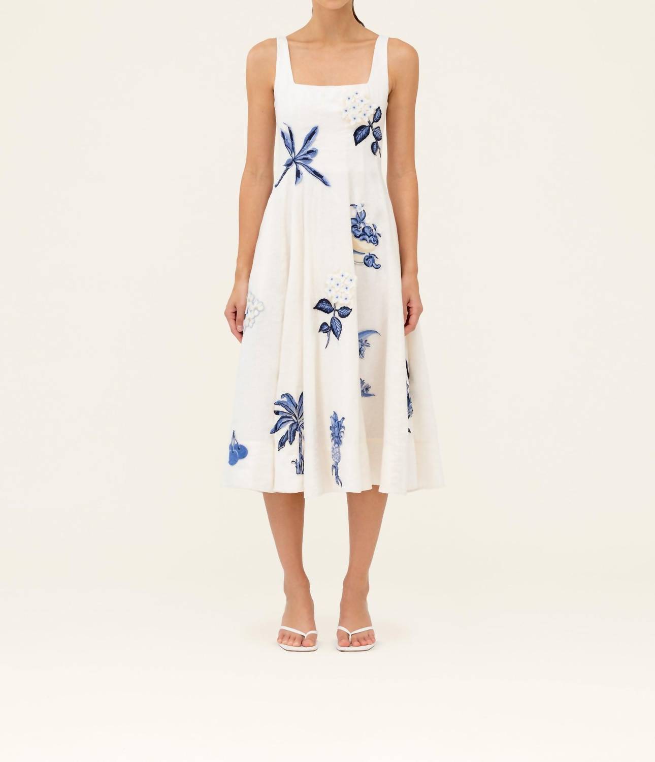 Agua By Agua Bendita - Frontera Wild Embroidered Linen Midi Dress