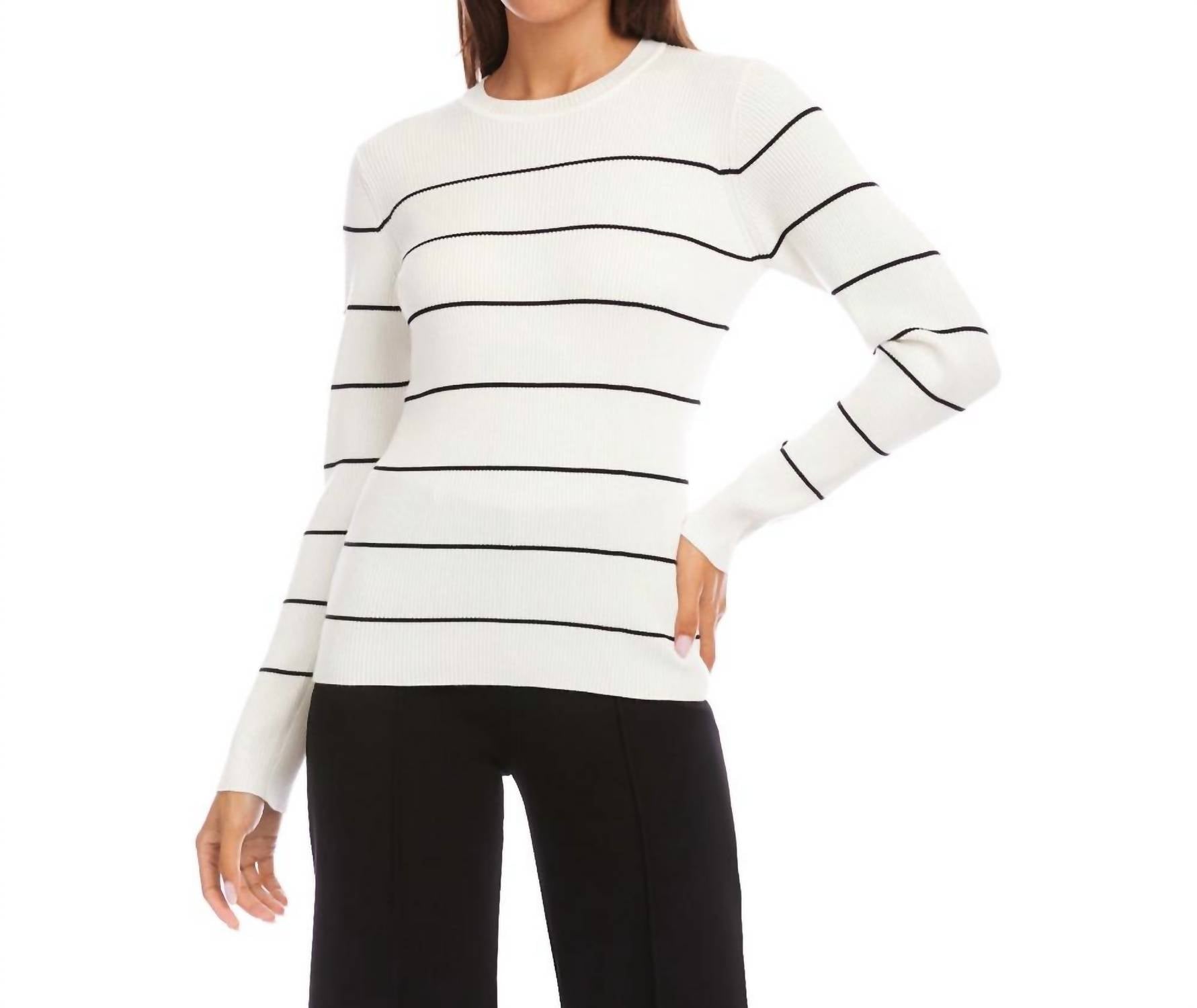 Karen Kane - Stripe Ribbed Sweater