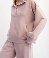 Rae Mode - Modal Quarter Zip Mock Neck Pullover