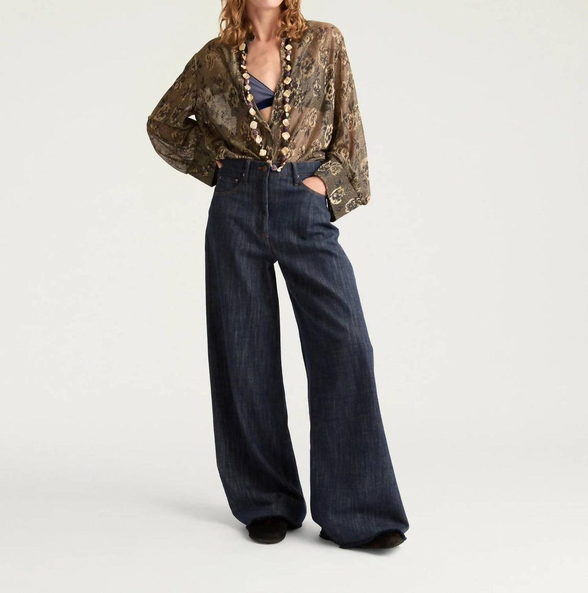 Momoni - Aoki Yarn Dyed Denim Pants