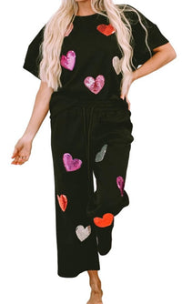Umorger - Shiny Heart Popping Graphic Textured Set