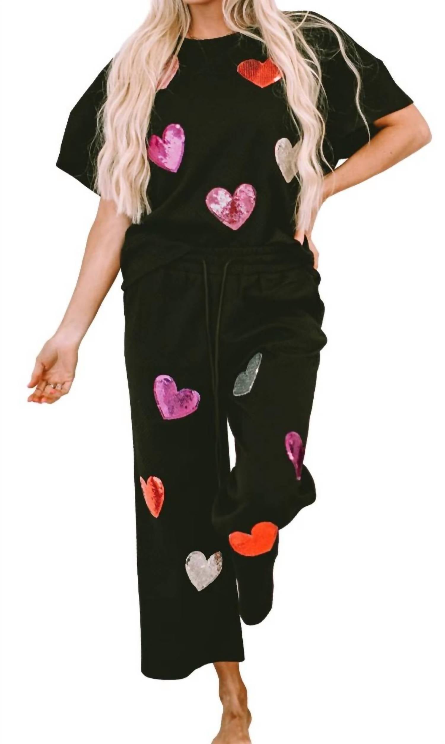 Umorger - Shiny Heart Popping Graphic Textured Set