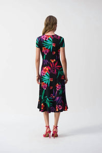 Joseph Ribkoff - Silky Knit Tropical Print Wrap Dress