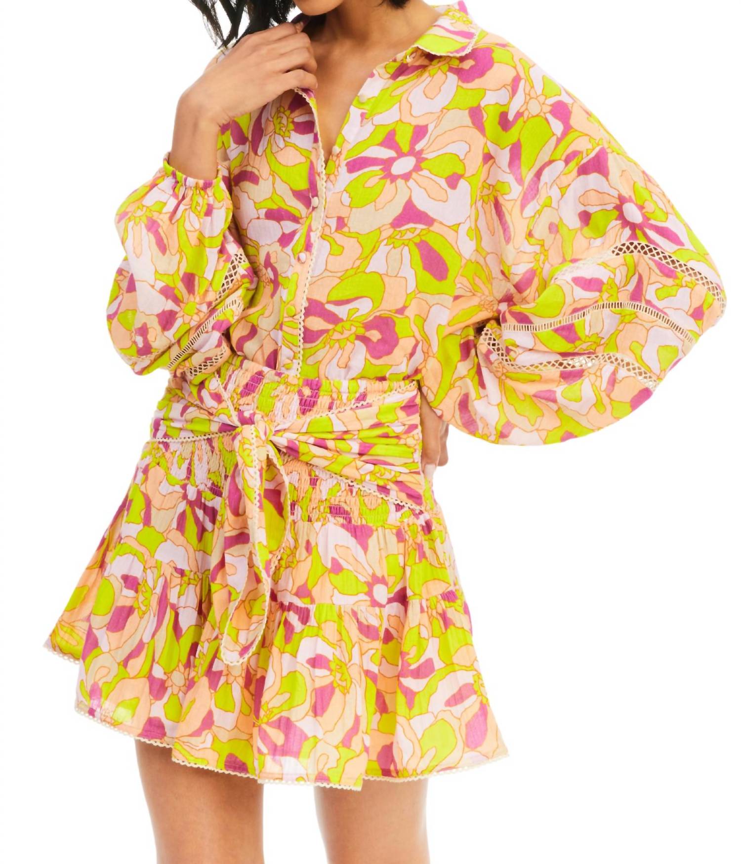 ALLISON NEW YORK Chase Mini Skirt in tropical flowers - women's skirt - view 4