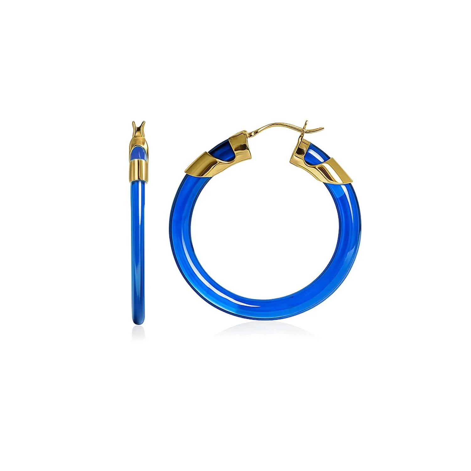 Gold & Honey - Women's Classic Flat Lucite Birthstone Hoop Earrings