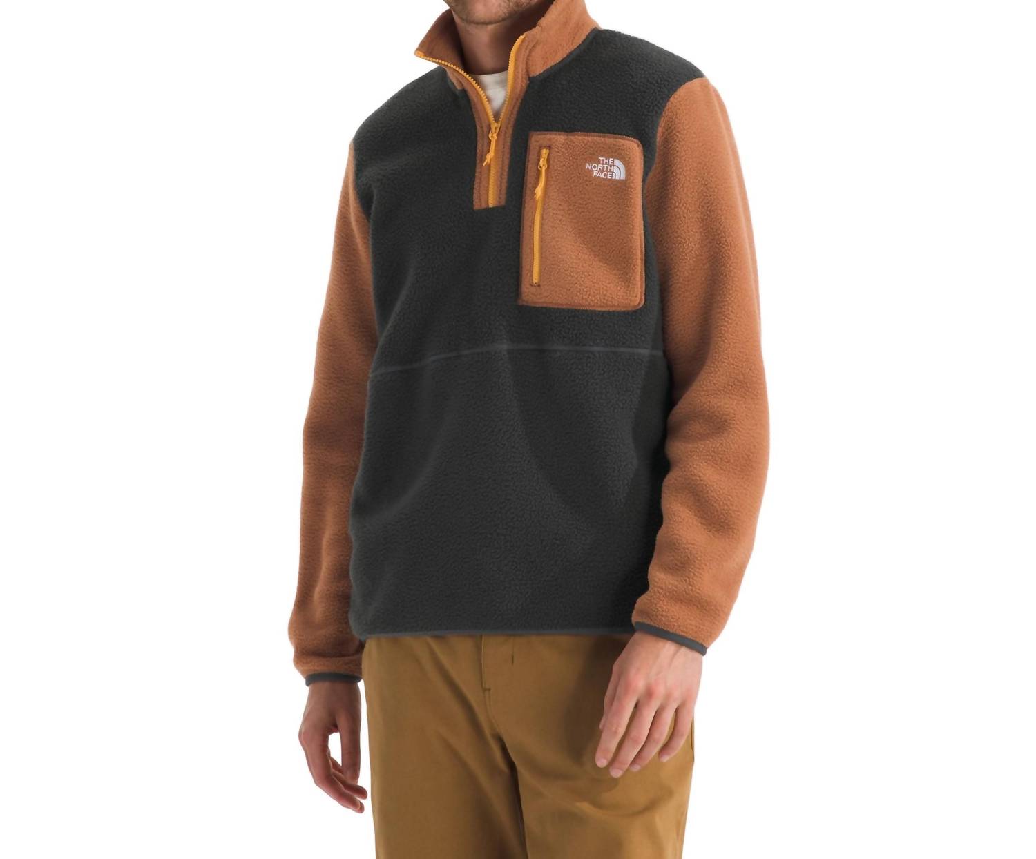 THE NORTH FACE Yumiori 1/4 Zip Sweatshirt in asphalt grey burnt umber - men's shirt