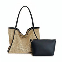 Anna-Kaci - Women's Desert Dunes Woven Tote Bag