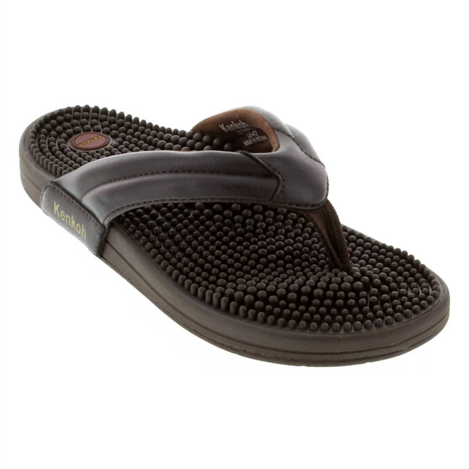 Kenkoh Unisex Genki Acupressure Thong Sandals in brown - men's sandal