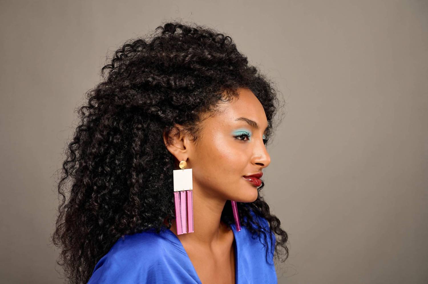 Laka Luka - Women's Oversized Dangle Mirror 80's Earrings