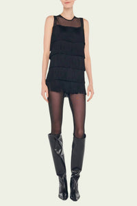 Norma Kamali - Sleeveless All Over Fringe Pickle Dress