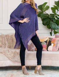Riah Fashion - Ultra Soft Two Tone Fringe Poncho