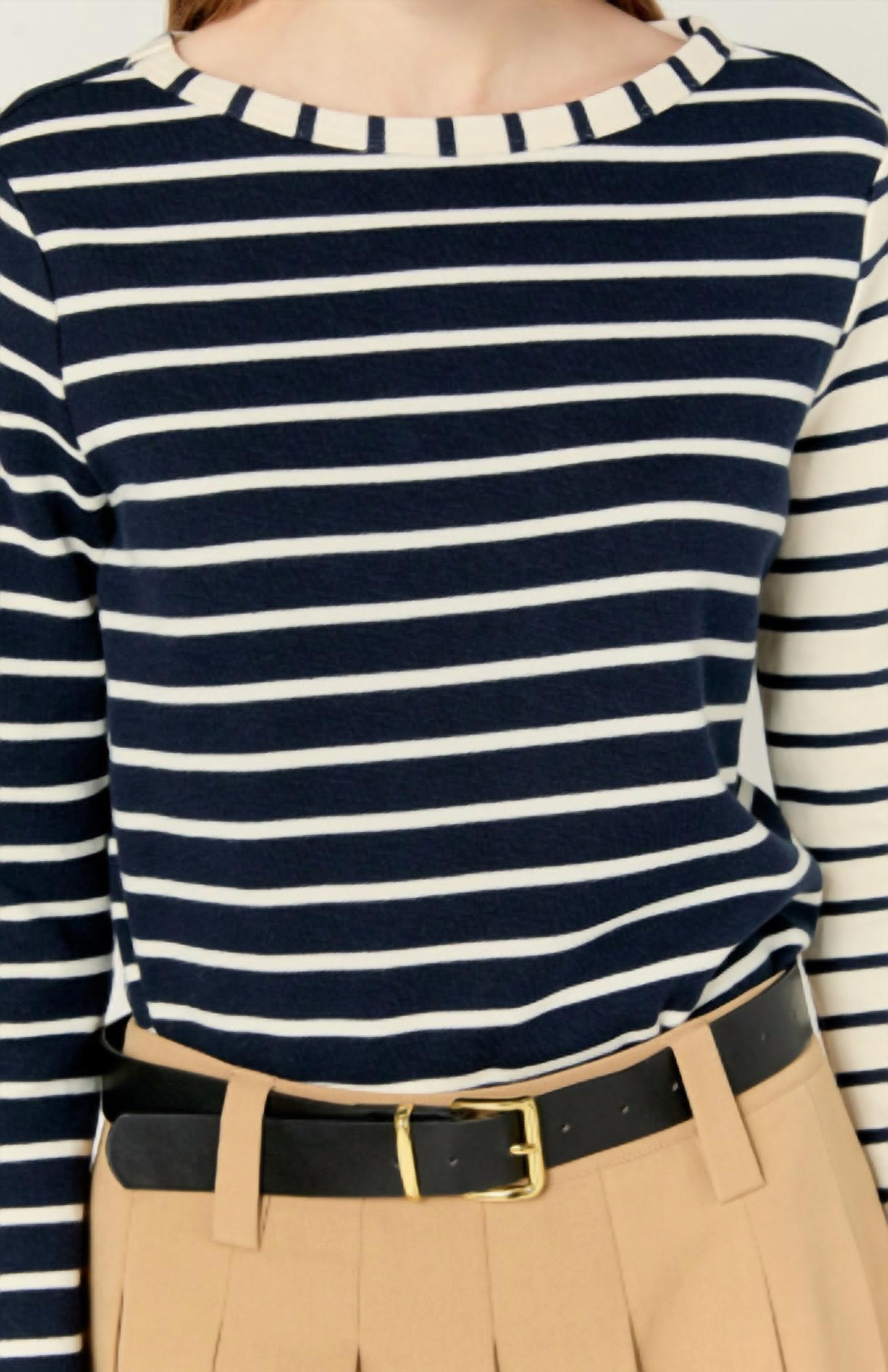 English Factory Stripe Long Sleeve Tee in navy multi - women's long sleeve top - view 4