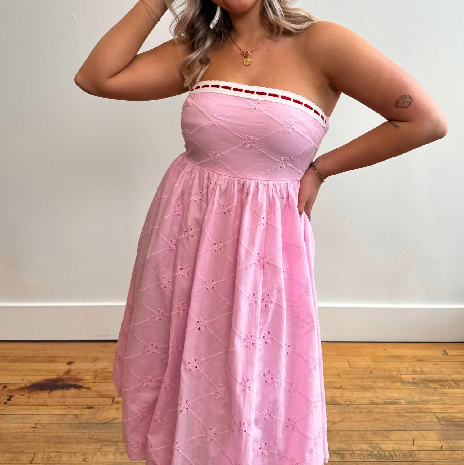Polagram - Solene Eyelet Midi Dress