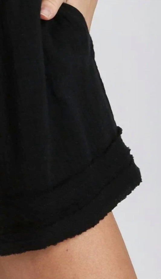 Umgee - Gauze Layered Frayed Hem Shorts