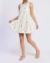 En Saison - Women's Strawberry Kiss Bubble Hem Mini Dress