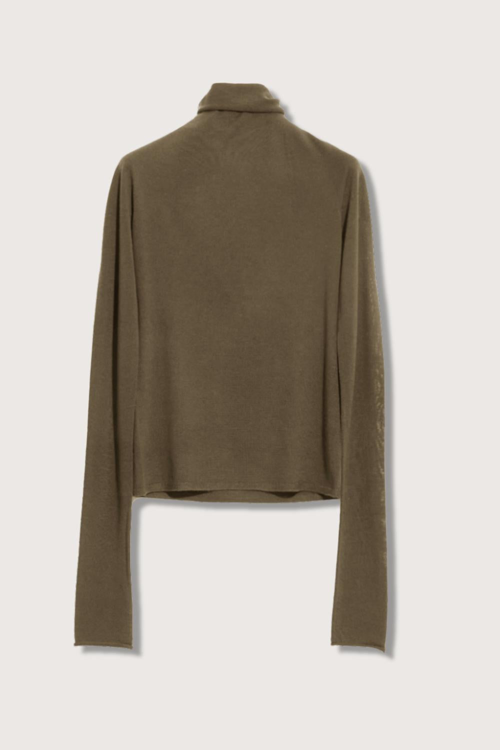 Christian Wijnants Seamless Second Skin Turtleneck Top in khaki - women's sweater - alternate view