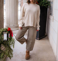 Miou Muse - Nelly Mini Checkered Barrel Pants