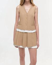 SIMKHAI Laiken Vest in camel - women's jacket