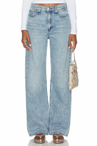 Rag & Bone - Featherweight Logan Embellished Wide Jeans
