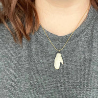 The Artifact House Women's Ceramic Hand Pendant Necklace in white and gold - women's jewelry - alternate view