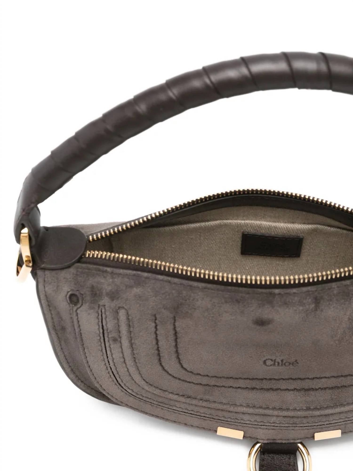 Chloe Women's Mini Marcie Shoulder Bag in kohl brown - women's bag - alternate view