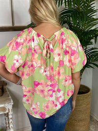 Easel - Floral Bubble Blouse
