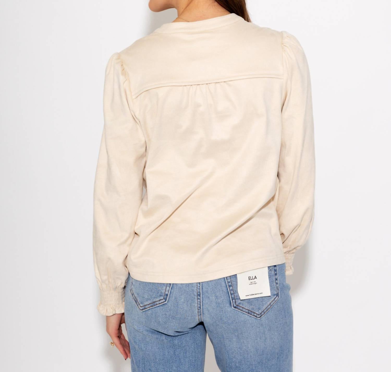 Ivy Jane - Long Sleeve Suede Top