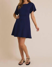 Gilli - Serenity Square Neckline Short Sleeve Flare Skirt Dress