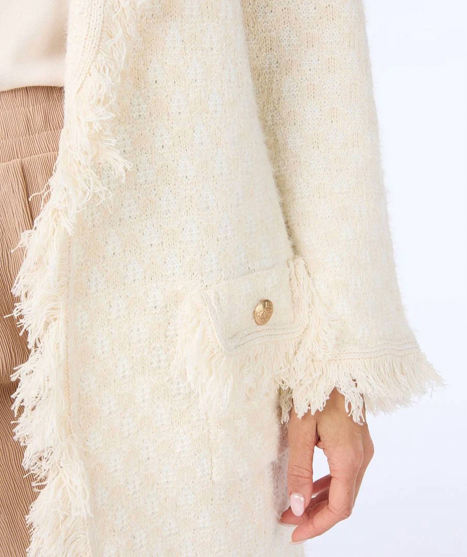 Esqualo - Felicity Fringe Long Cardigan