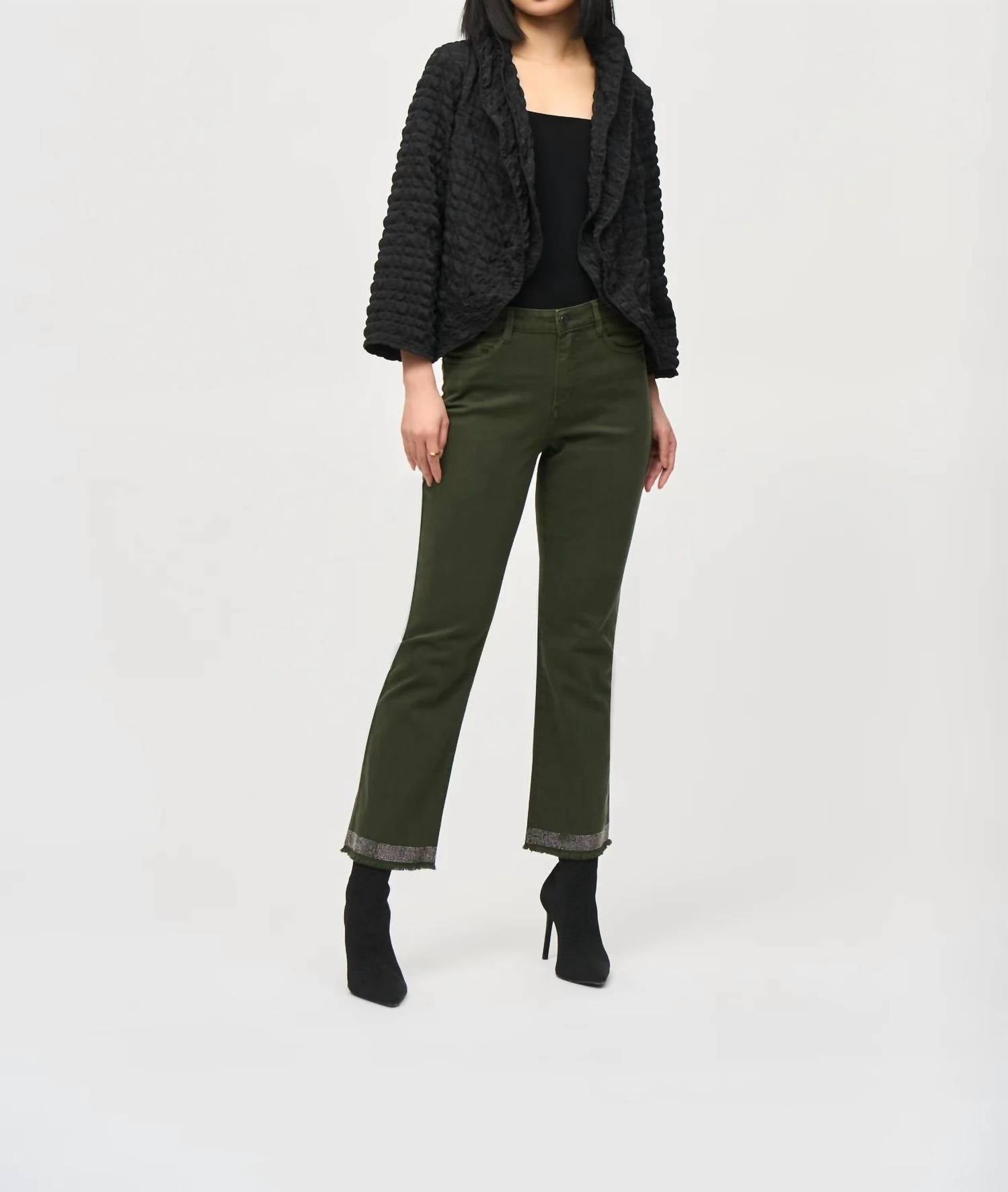 Joseph Ribkoff - Straight Pants With Frayed Hem