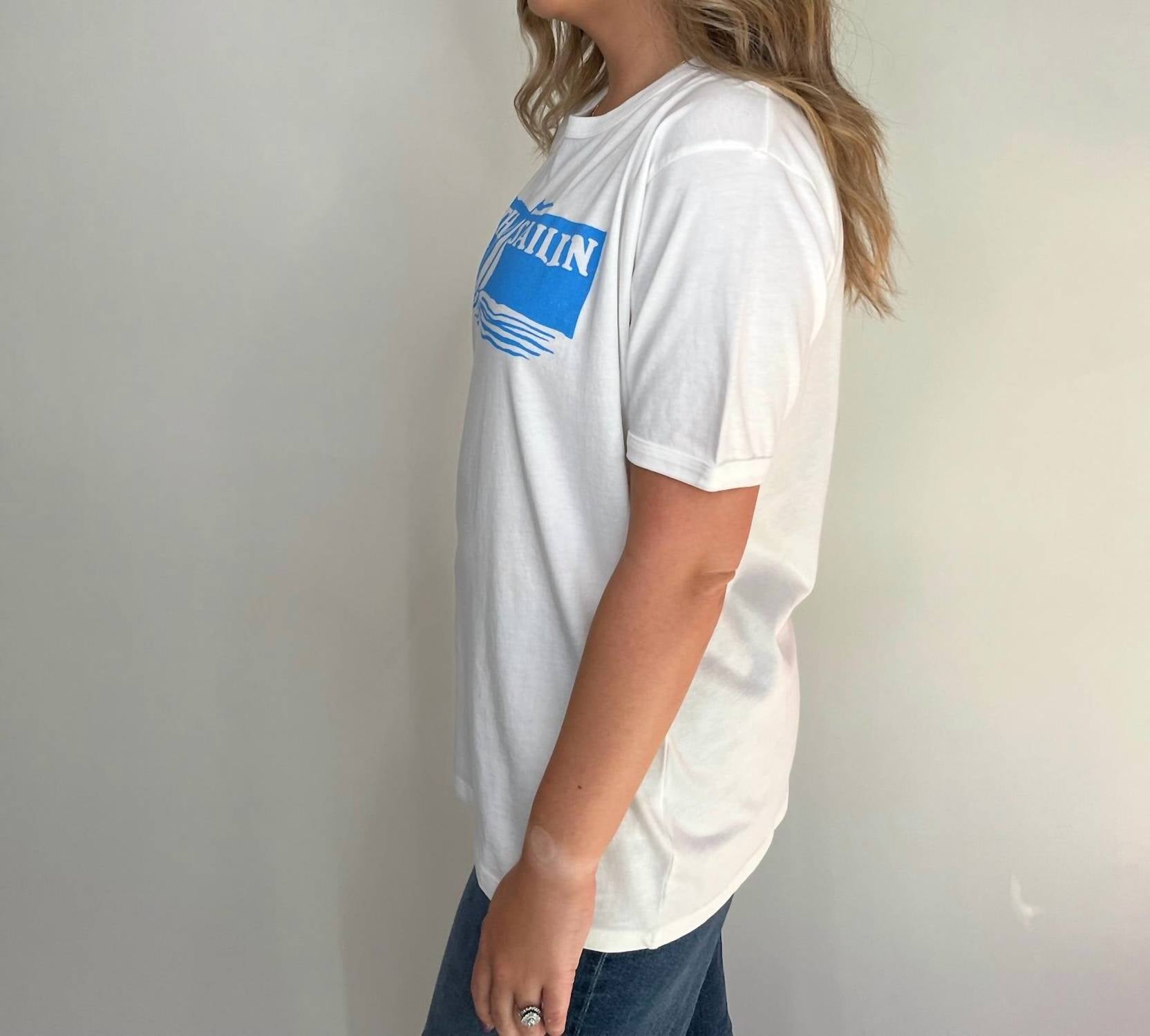 DAYDREAMER Smooth Sailin Ringer Tee in vintage white - women's t-shirt - alternate view