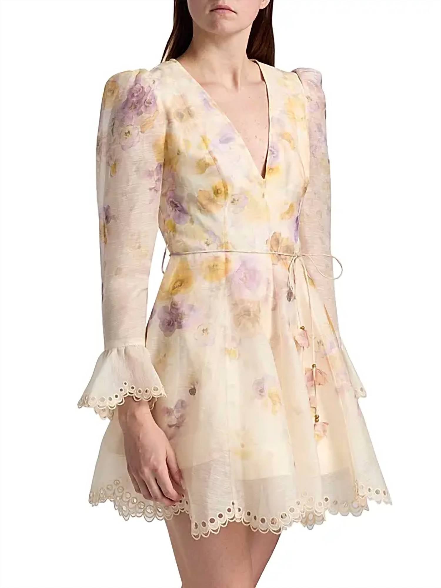 Zimmermann - Memento Embroidered Mini Dress