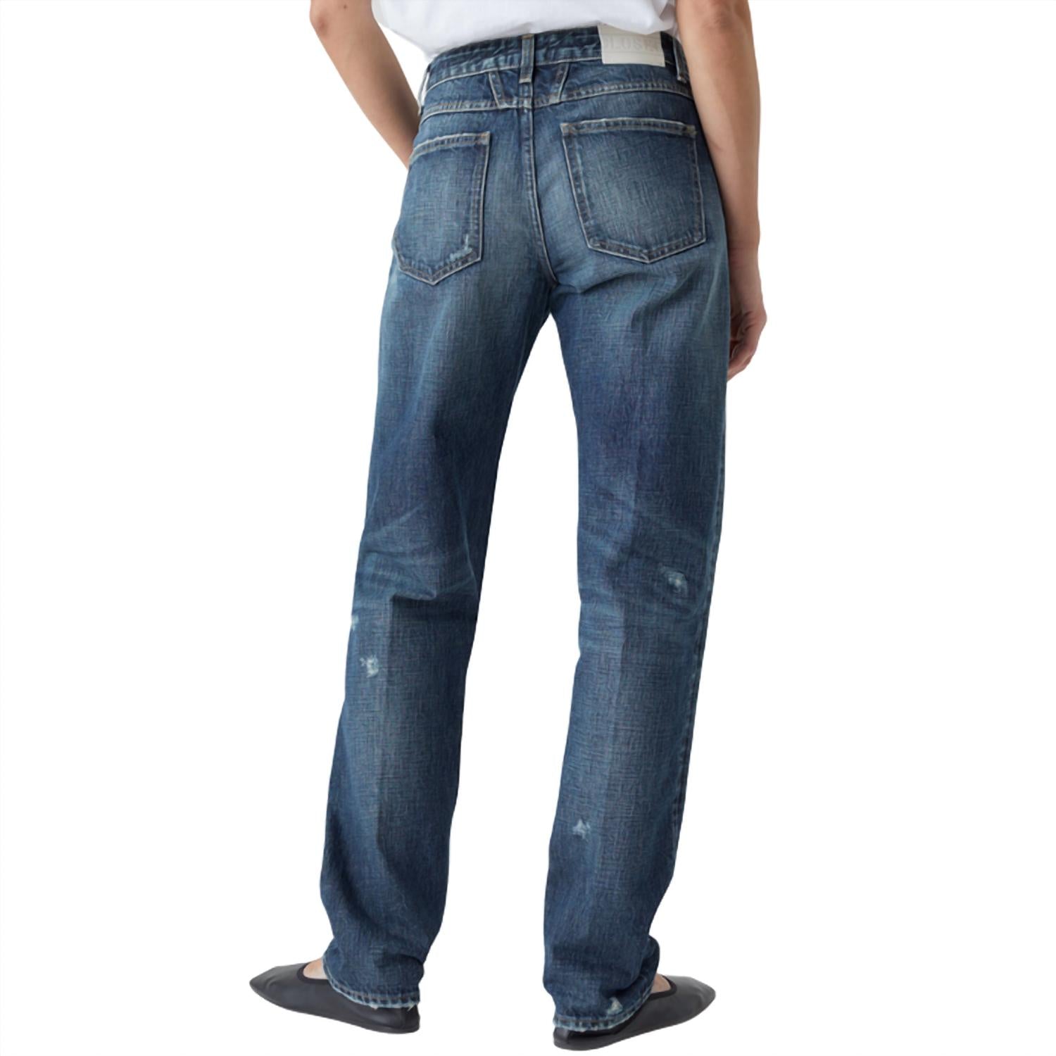 CLOSED Women's Briston Japanese Selvedge Denim Jean in dark blue - women's jeans - detail view
