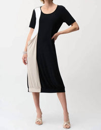 Joseph Ribkoff - Casual Color-block Midi Dress