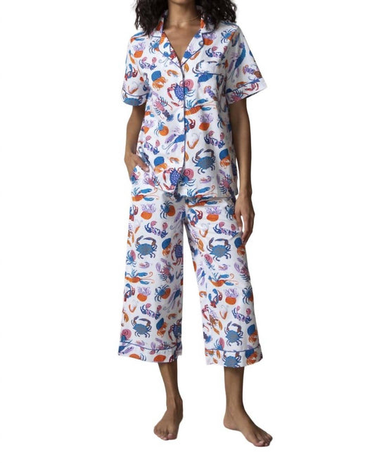 Printfresh - Short Sleeve & Cropped Pants Pajama Set