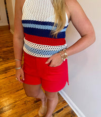 Day + Moon - Patch Pocket High Waist Shorts