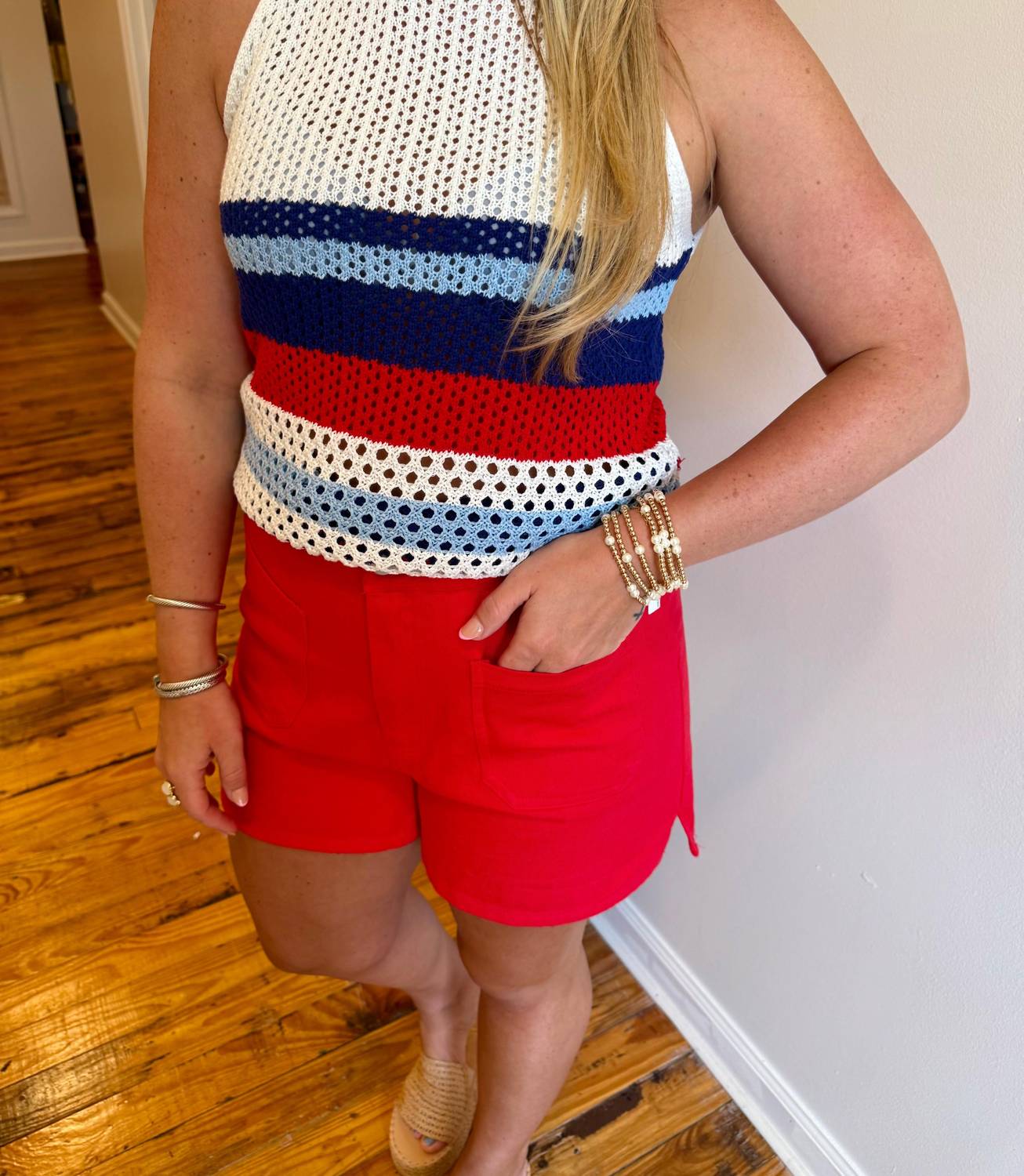 Day + Moon - Patch Pocket High Waist Shorts