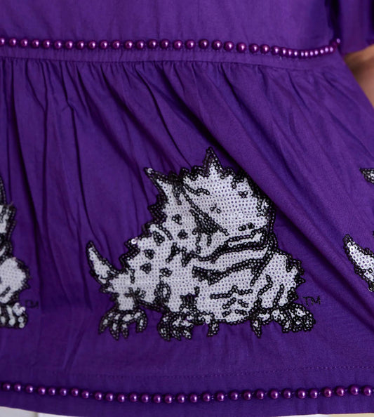 Stewart Simmons - The Puff Sleeve Peplum Top Tcu