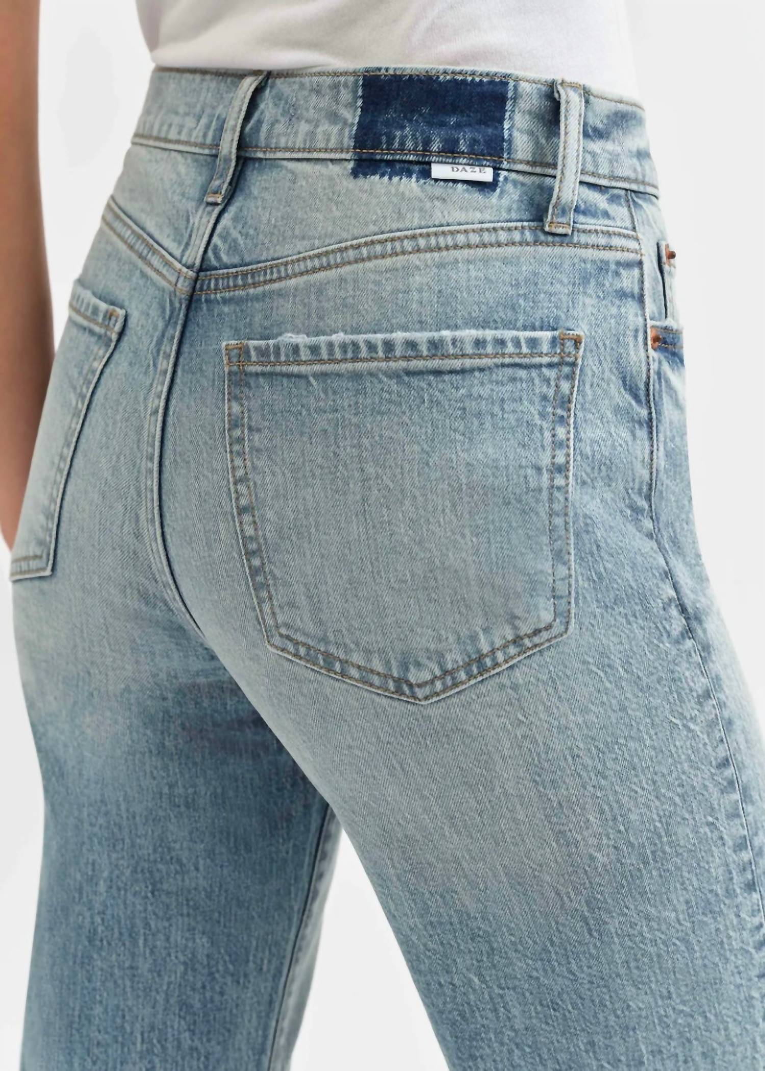 DAZE Sundaze High Rise Straight Jeans in blue - women's jeans - alternate view