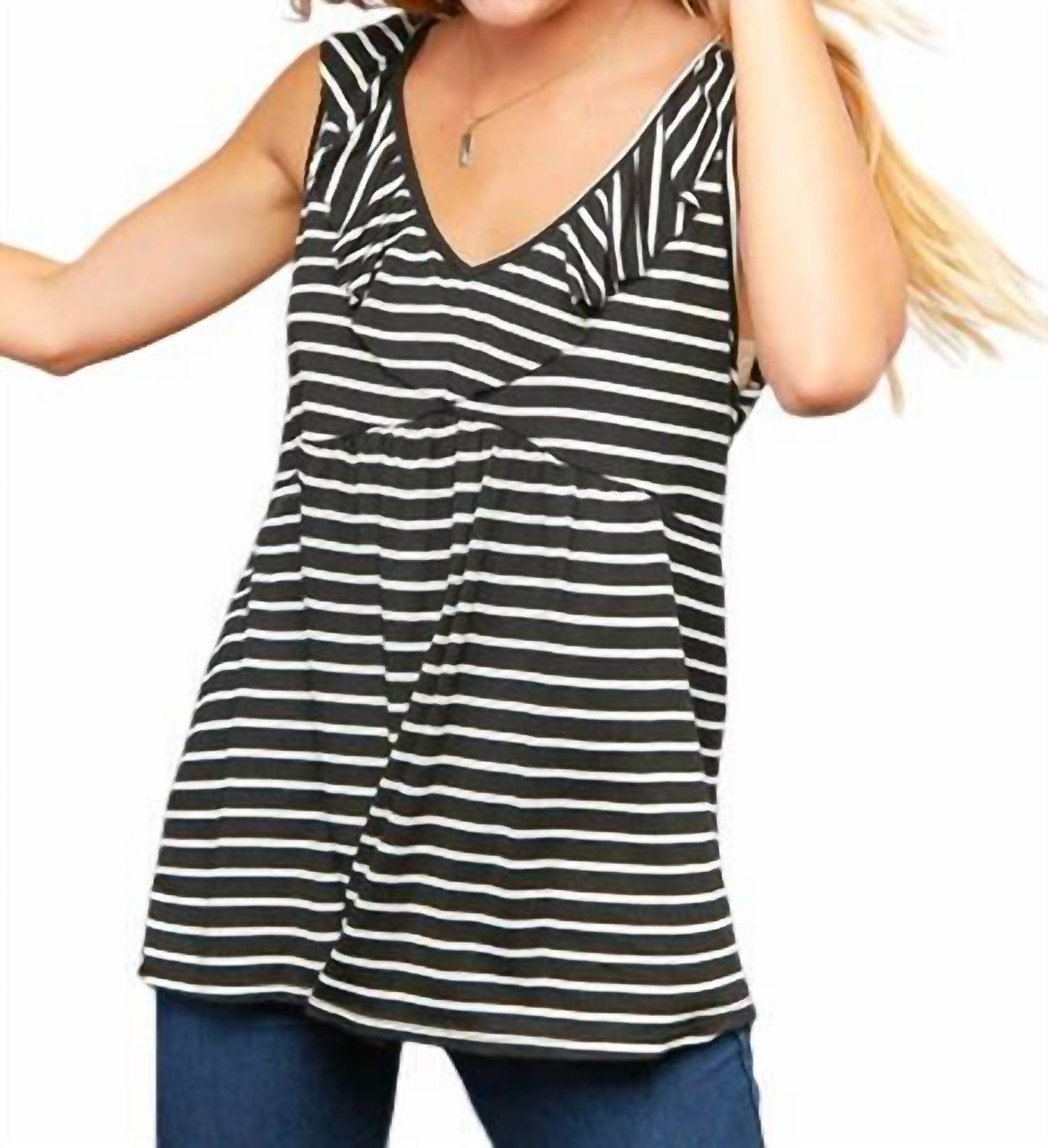 Haptics - RUFFLE BABYDOLL KNIT TOP
