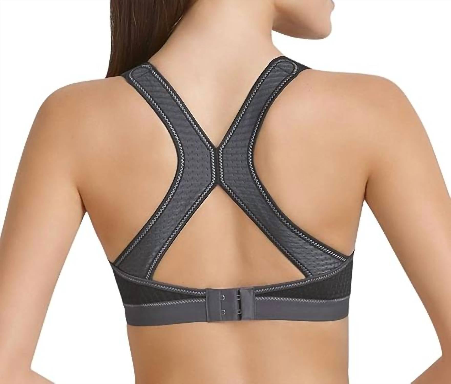 Anita Dynamix Star Sports Bra in black anthracite - women's intimate - detail view