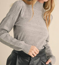 &Merci - Pointelle Mock Neck Sweater