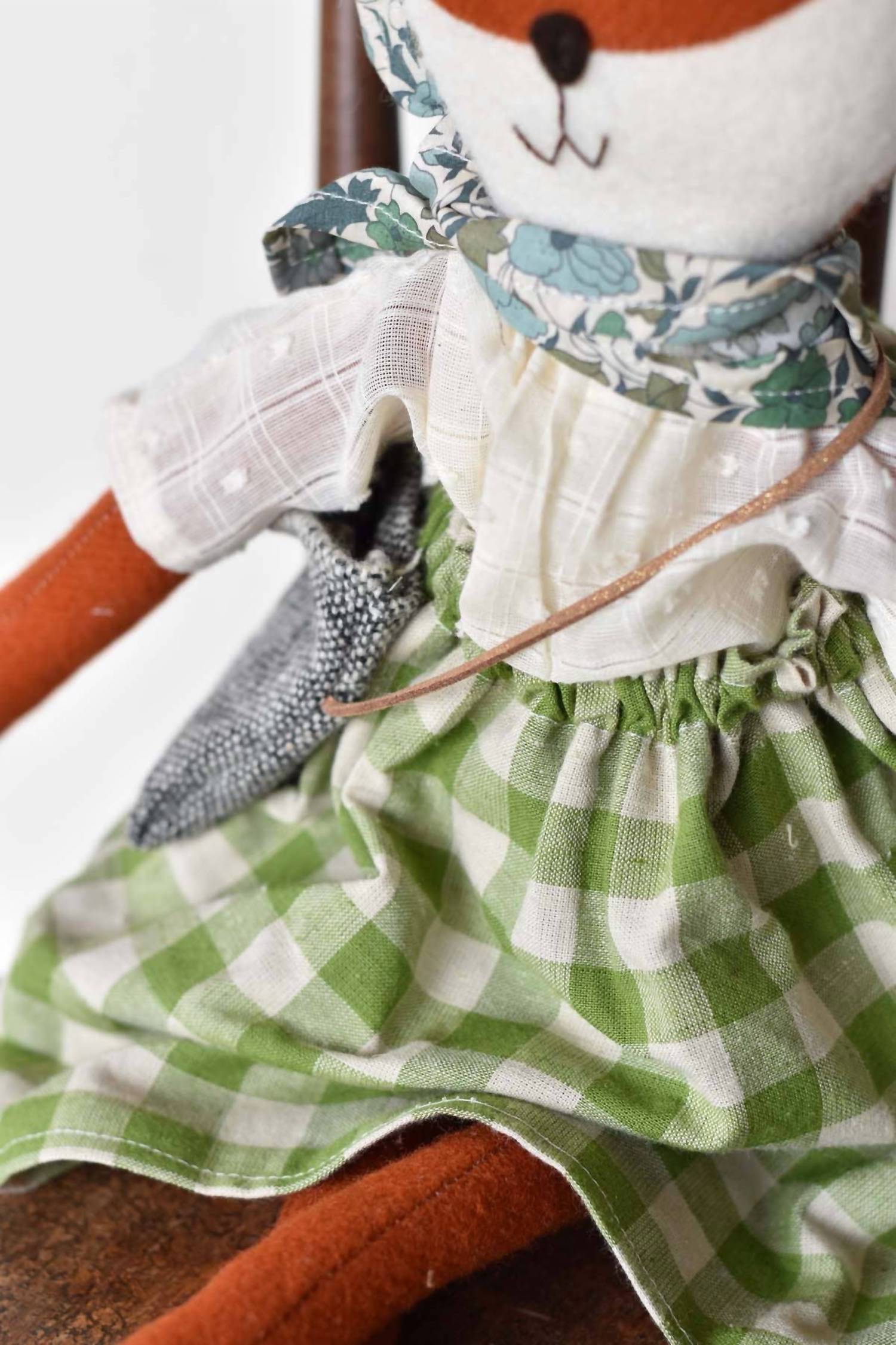 Woolgrass Farm - Florette The Fox Doll With Gingham Skirt