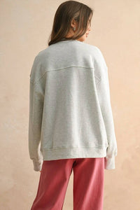 Miou Muse - Bonjour Embroidered Sweatshirt
